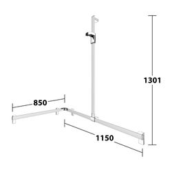 Keuco Axess Duschhandlauf mit Brausestange rechts, 850/1150/1301mm, mit 4x Befestigu... KEUCO-35015170201 4017214902972 (Abb. 1)