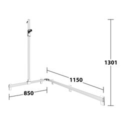 Keuco Axess Duschhandlauf mit Brausestange links, 850/1150/1301mm, mit 4x Befestigun... KEUCO-35015170202 4017214902989 (Abb. 1)
