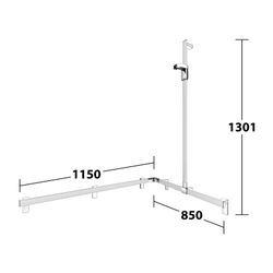 Keuco Axess Duschhandlauf mit Brausestange rechts, 1150x850x1301mm, mit 4x Befestigu... KEUCO-35015170301 4017214902996 (Abb. 1)