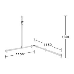 Keuco Axess Duschhandlauf mit Brausestange links, 1150x1150x1301mm, mit 4x Befestigu... KEUCO-35015170402 4017214903023 (Abb. 1)