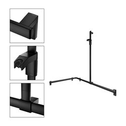 Keuco Axess Duschhandlauf mit Brausestange rechts, 850/1150/1301mm, mit 4x Befestigu... KEUCO-35015370201 4017214903054 (Abb. 1)