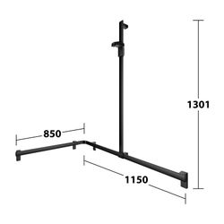 Keuco Axess Duschhandlauf mit Brausestange rechts, 850/1150/1301mm, mit 4x Befestigu... KEUCO-35015370201 4017214903054 (Abb. 1)