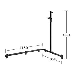 Keuco Axess Duschhandlauf mit Brausestange rechts, 1150x850x1301mm, mit 4x Befestigu... KEUCO-35015370301 4017214903078 (Abb. 1)