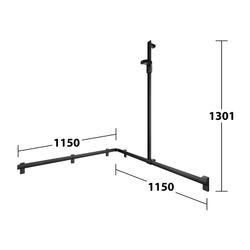 Keuco Axess Duschhandlauf mit Brausestange rechts, 1150x1150x1301mm, mit 4x Befestig... KEUCO-35015370401 4017214903092 (Abb. 1)