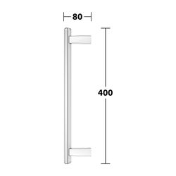 Keuco Axess Haltegriff 400mm, senkrechte Montage, mit Befestigungsset 1, Silber elox... KEUCO-35016170400 4017214967100 (Abb. 1)