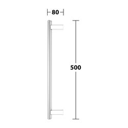 Keuco Axess Haltegriff 500mm, senkrechte Montage, mit Befestigungsset 1, Silber elox... KEUCO-35016170500 4017214967117 (Abb. 1)