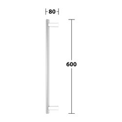 Keuco Axess Haltegriff 600mm, senkrechte Montage, mit Befestigungsset 1, Silber elox... KEUCO-35016170600 4017214967124 (Abb. 1)