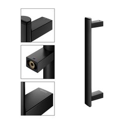 Keuco Axess Haltegriff 400mm, senkrechte Montage, mit Befestigungsset 1, Schwarz mat... KEUCO-35016370400 4017214967131 (Abb. 1)