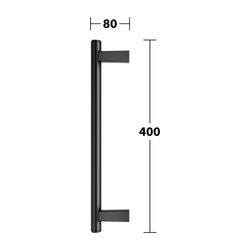 Keuco Axess Haltegriff 400mm, senkrechte Montage, mit Befestigungsset 1, Schwarz mat... KEUCO-35016370400 4017214967131 (Abb. 1)