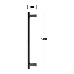 Keuco Axess Haltegriff 500mm, senkrechte Montage, mit Befestigungsset 1, Schwarz mat... KEUCO-35016370500 4017214967148 (Abb. 1)