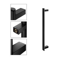 Keuco Axess Haltegriff 600mm, senkrechte Montage, mit Befestigungsset 1, Schwarz mat... KEUCO-35016370600 4017214967155 (Abb. 1)