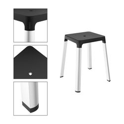 Keuco Axess Badhocker, Belastbarkeit 150kg, Kunststoff, Silber eloxiert/Schwarz, 350... KEUCO-35082170037 4017214908332 (Abb. 1)