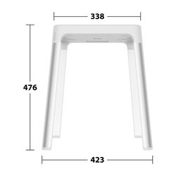 Keuco Axess Badhocker, Belastbarkeit 150kg, Kunststoff, Silber eloxiert/Weiß, 350821... KEUCO-35082170051 4017214908363 (Abb. 1)