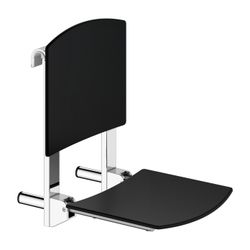 Keuco Care Klappsitz zum Einhängen, 110kg, Kunststoff, Verchromt/Schwarz, 3518101003... KEUCO-35181010037 4017214964970 (Abb. 1)