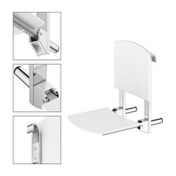 Keuco Care Duschklappsitz zum Einhängen, 110kg Belastbarkeit, Kunststoff, Verchromt/... KEUCO-35181010051 4017214964987 (Abb. 1)