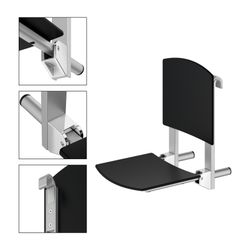 Keuco Care Klappsitz zum Einhängen, 110kg, Kunststoff, Silber eloxiert/Schwarz, 3518... KEUCO-35181170037 4017214964994 (Abb. 1)