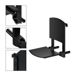 Keuco Care Duschklappsitz zum Einhängen, 110kg Belastbarkeit, Kunststoff, Schwarz-ma... KEUCO-35181370037 4017214965014 (Abb. 1)