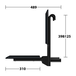 Keuco Care Duschklappsitz zum Einhängen, 110kg Belastbarkeit, Kunststoff, Schwarz-ma... KEUCO-35181370037 4017214965014 (Abb. 1)