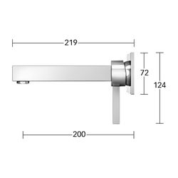 KEUCO EH-Waschtisch-mischer E90 Square 59116, Ausladung 219 mm, verchromt... KEUCO-59116010200 4017214860081 (Abb. 1)