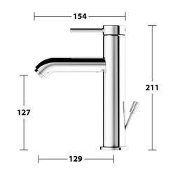 Keuco Ixmo Soft Einhebel-Waschtischmischer 130, Ausladung 129mm, mit Zugstangen-Abla... KEUCO-59501012001 4017214938766 (Abb. 1)