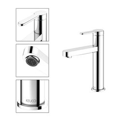 Keuco Ixmo Flat Einhebel-Waschtischmischer 130, Ausladung 124mm, ohne Zugstangen-Abl... KEUCO-59501013101 4017214938803 (Abb. 1)