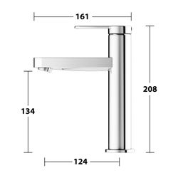 Keuco Ixmo Flat Einhebel-Waschtischmischer 130, Ausladung 124mm, ohne Zugstangen-Abl... KEUCO-59501013101 4017214938803 (Abb. 1)