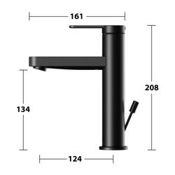 Keuco Ixmo Flat Einhebel-Waschtischmischer 130, Ausladung 124mm, mit Zugstangen-Abla... KEUCO-59501373001 4017214938889 (Abb. 1)