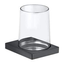 Keuco Edition 11 Glashalter, Echtkristall-Glas, mit Befestigungsset, Schwarzchrom ge... KEUCO-11150139000 4017214572137 (Abb. 1)
