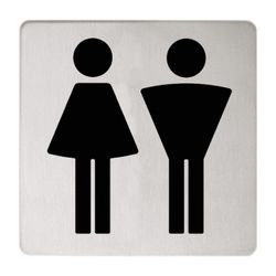 Keuco Plan WC-Türschild Symbol Damen/Herren, mit Klebeset, Verchromt, 14971010000... KEUCO-14971010000 4017214138760 (Abb. 1)