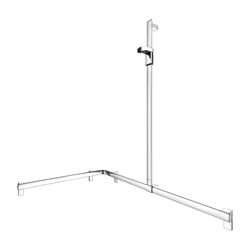 Keuco Axess Duschhandlauf mit Brausestange rechts, 850/1150/1301mm, mit 4x Befestigu... KEUCO-35015010201 4017214902699 (Abb. 1)