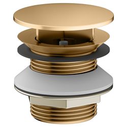 Keuco Schaftventil mit Haube ohne Staufunktion, G 1 1/4", Messing gebürstet, 5990425... KEUCO-59904250000 4017214068807 (Abb. 1)