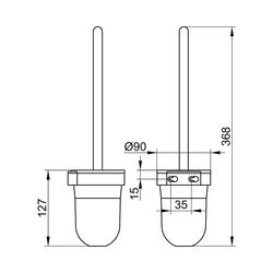 KEUCO Toilettenbürstengarnitur, Smart 02364 mit Kunststoff-Einsatz, verchromt/schwgr... KEUCO-02364010101 4017214790241 (Abb. 1)