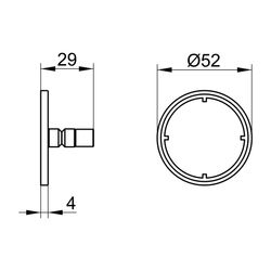 Keuco Klebe-Set 5 für 12801, 12814, mit runder Rosette, Verchromt, 04994000501... KEUCO-04994000501 4017214904624 (Abb. 1)