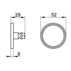 Keuco Klebe-Set 10 für 12820, 12822, 12863, mit runder Rosette, Verchromt, 049940010... KEUCO-04994001001 4017214913398 (Abb. 1)