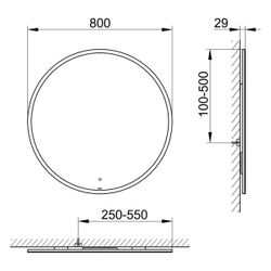 Keuco Lichtspiegel rund D 800mm, LED, IP 44, 2700-6500K, einstellbare Lichtfarbe, mi... KEUCO-07833000800 4017214082544 (Abb. 1)