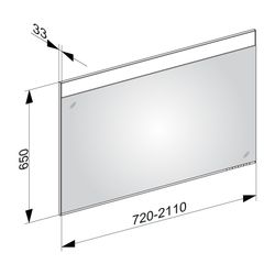 KEUCO Lichtspiegel Edition 400 11496, auf Maß, 720-1050 mm... KEUCO-11496170100 4017214547463 (Abb. 1)