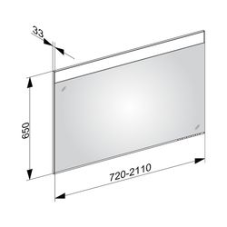 KEUCO Lichtspiegel Edition 400 11496, m. Spiegelheizung, auf Maß, 720-1050 mm... KEUCO-11496170101 4017214547517 (Abb. 1)