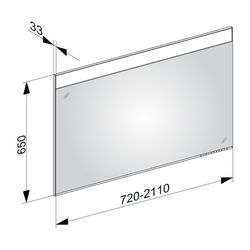 KEUCO Lichtspiegel Edition 400 11496, DALI, m. Spiegelheizung, auf Maß, 720-1050 mm... KEUCO-11496170104 4017214694075 (Abb. 1)