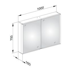 KEUCO Spiegelschrank Royal Match 12803, silber-eloxiert, 1000 x 700 x 160 mm... KEUCO-12803171301 4017214511549 (Abb. 1)