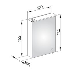 KEUCO Spiegelschrank Royal L1 13601, Anschl, li, sil-elox, 500x742x150mm... KEUCO-13601171201 4017214586271 (Abb. 1)