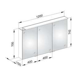 KEUCO Spiegelschrank Royal L1 13605, silber-eloxiert, 1200x742x150 mm... KEUCO-13605171301 4017214586363 (Abb. 1)