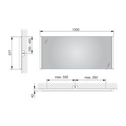 KEUCO Lichtspiegel Royal Reflex.2 14296, 1300 x 577 x 42 mm... KEUCO-14296003500 4017214586554 (Abb. 1)