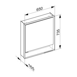 Keuco Royal Lumos Spiegelschrank Wandvorbau 1-türig kurze Tür, Anschlag rechts, mit ... KEUCO-14301171104 4017214928958 (Abb. 1)