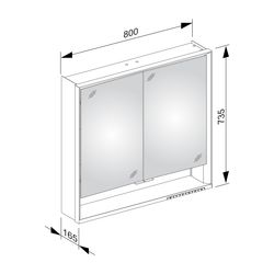 Keuco Royal Lumos Spiegelschrank Wandvorbau 2-türig kurze Tür, mit Spiegelheizung, 8... KEUCO-14302171304 4017214929115 (Abb. 1)