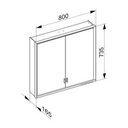 KEUCO Spiegelschrank Royal Lumos 14302, ohne Ablagef., Vorbau, silber-eloxiert, 800x... KEUCO-14302172301 4017214842988 (Abb. 1)