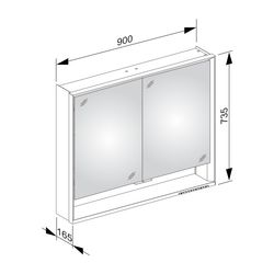 Keuco Royal Lumos Spiegelschrank Wandvorbau 2-türig kurze Tür, mit Spiegelheizung, 9... KEUCO-14303171304 4017214929191 (Abb. 1)