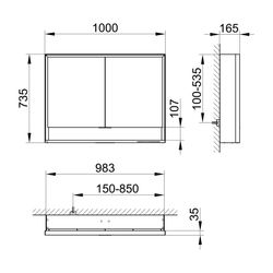 Keuco Royal Lumos Spiegelschrank Wandvorbau 2-türig kurze Tür, mit Spiegelheizung, 1... KEUCO-14304171304 4017214929276 (Abb. 1)