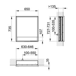 Keuco Royal Lumos Spiegelschrank Wandeinbau 1-türig kurze Tür, Anschlag rechts, Spie... KEUCO-14311171104 4017214929672 (Abb. 1)