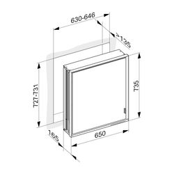 KEUCO Spiegelschrank Royal Lumos 14311, l., mit Ablagef., Einbau, silber-eloxiert, 6... KEUCO-14311172203 4017214843718 (Abb. 1)