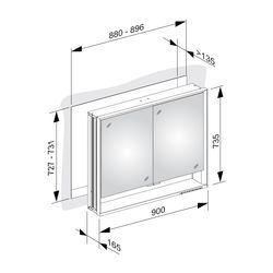 Keuco Royal Lumos Spiegelschrank Wandeinbau 2-türig kurze Tür, mit Spiegelheizung, 9... KEUCO-14313171304 4017214929917 (Abb. 1)